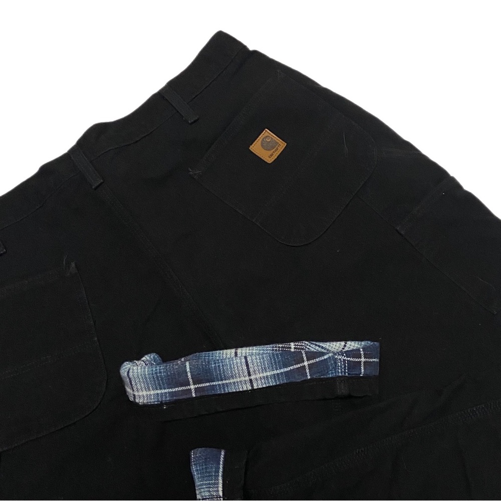 Carhartt Men’s 38x32 Plaid Lined Dungaree Fit Pants Cargos Pockets